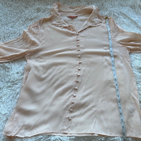 NWOT MODCLOTH Thoroughly Ladylike Button-Up Top in Peach Size XL Extra Large - Picture 9 of 12